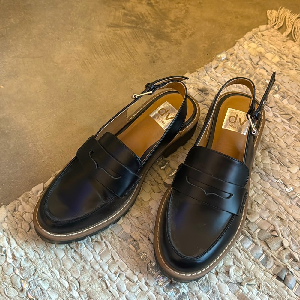 DV slingback loafers